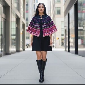 One Of A Kind Handmade Hmong Shawl Cape Embroidered Boho Ethnic Festival